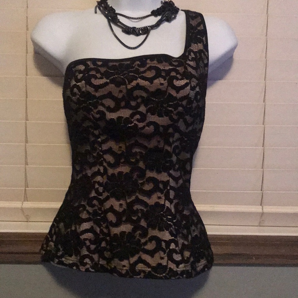 Sexy lace one strap top